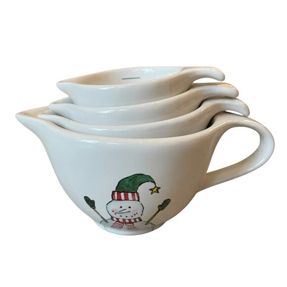 New Rae Dunn Snowman Christmas Nesting Measuring Cups 2023 Kitchen Baking - Picture 10 of 16